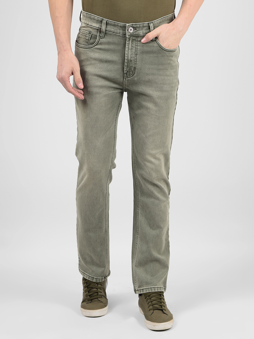Numero Uno Men Solid Green Jeans